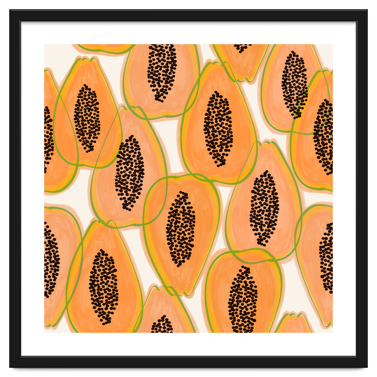 Papaya Cravings | Pastel Watercolor Tropical Fruit Food Painting | Juicy Sweet Illustration