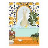 Llama Bathing in Moroccan Style Bathroom (Print Only) thumbnail