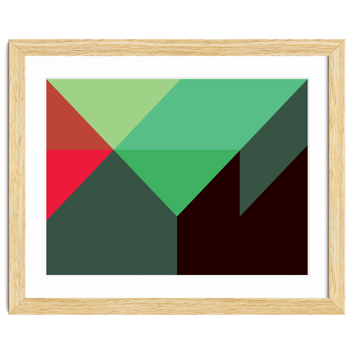 Geometric Shapes No. 30 - red, green & black