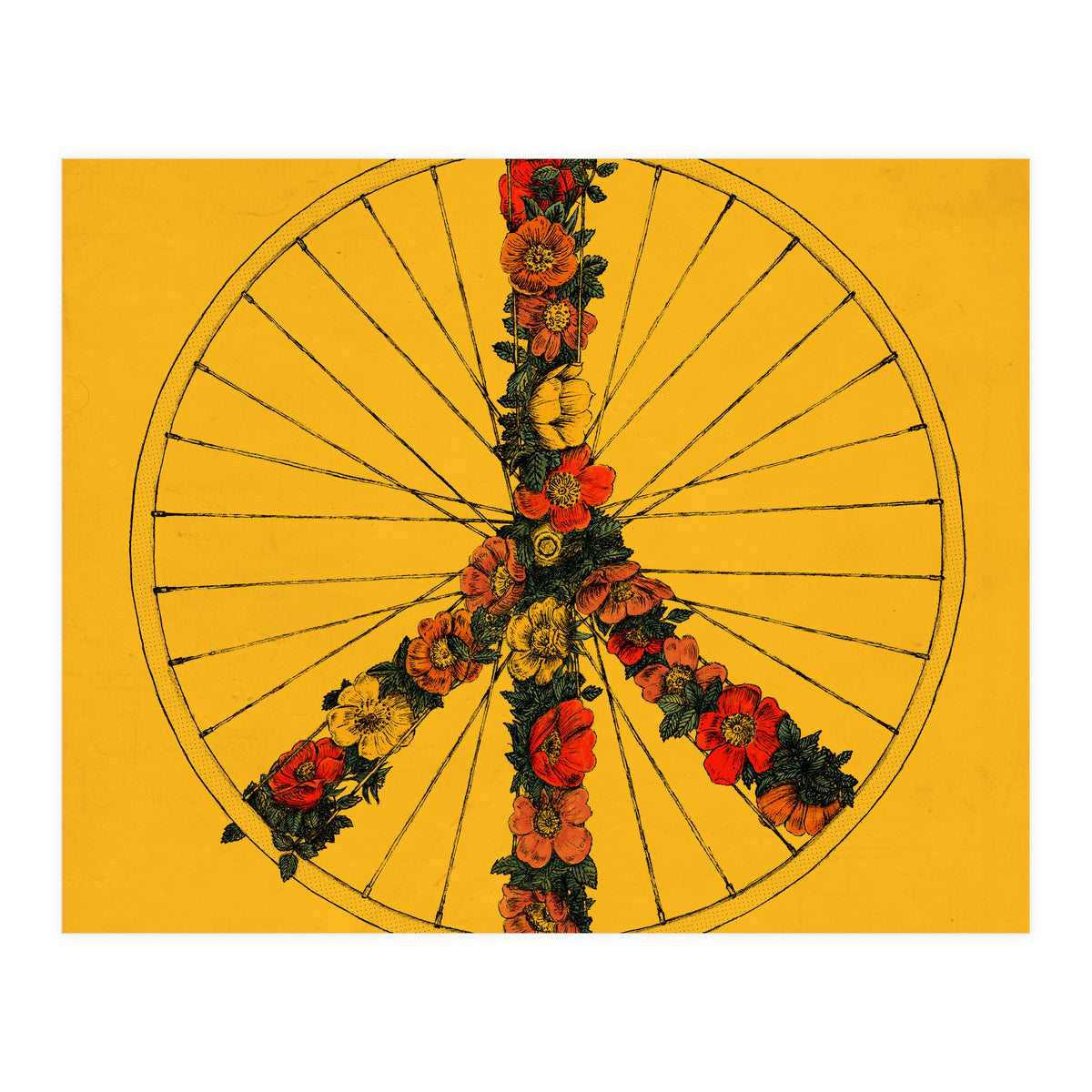 Peace And Bike Yellow (Print Only)