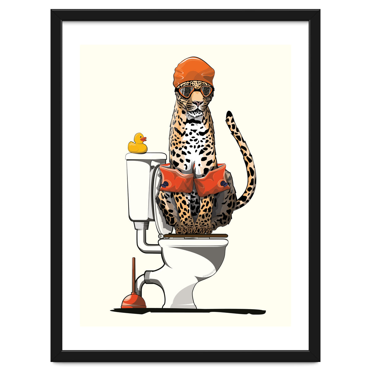 Leopard on the Toilet, Funny Bathroom Humour