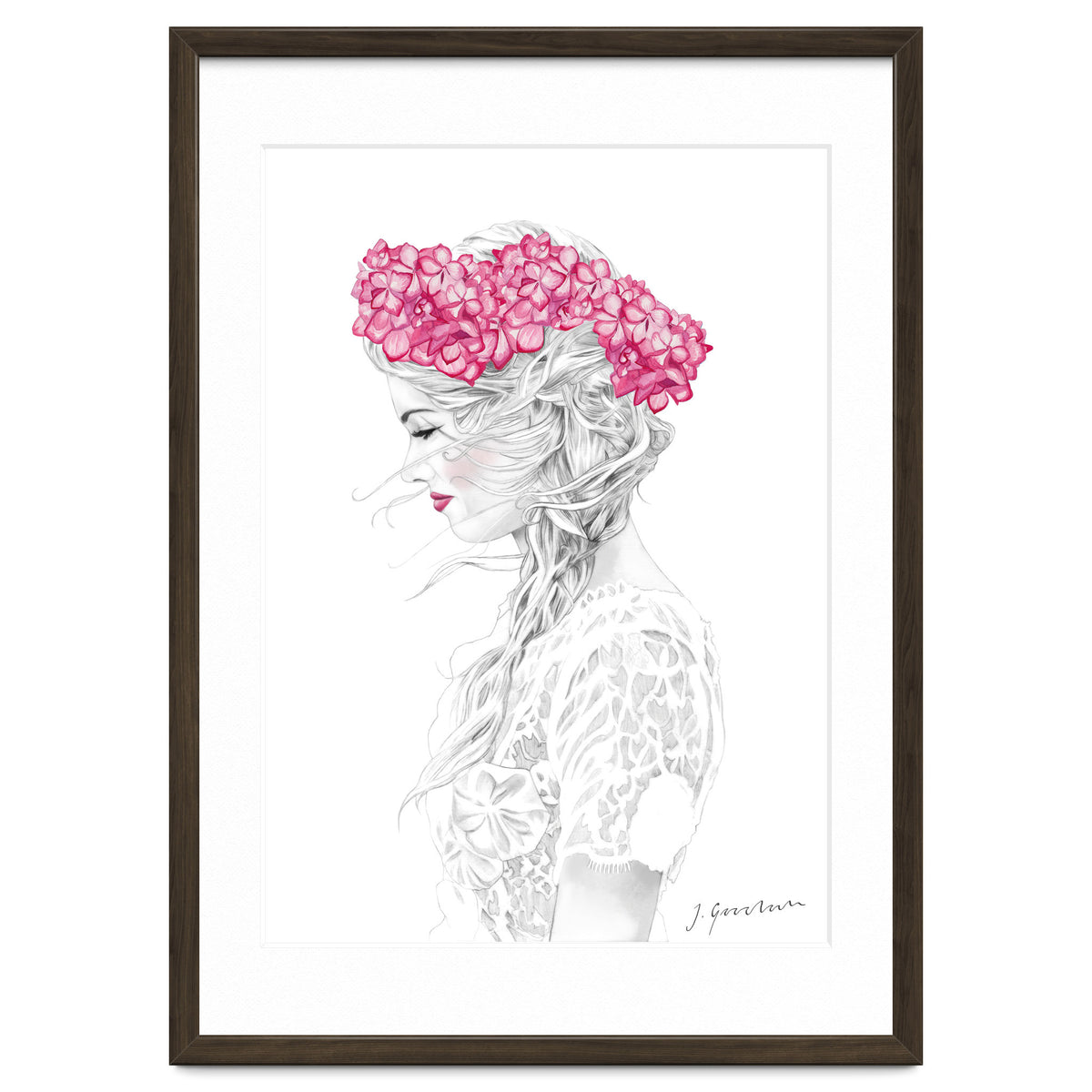 Pink Hydrangea Girl