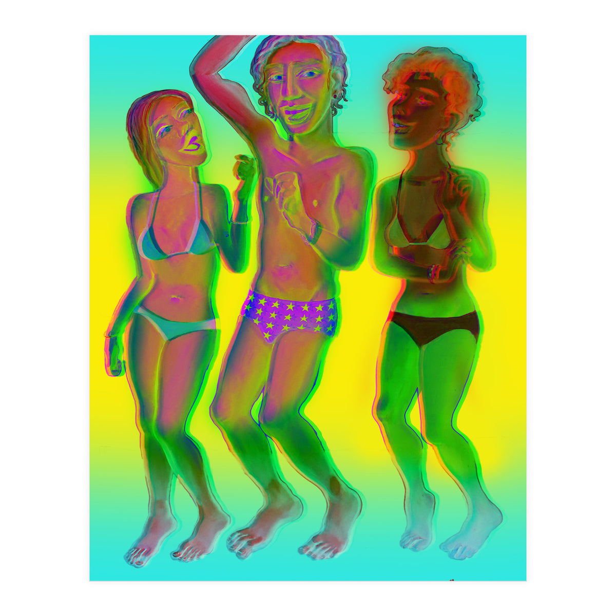 Bailando En La Playa 10 3d 3 (Print Only)