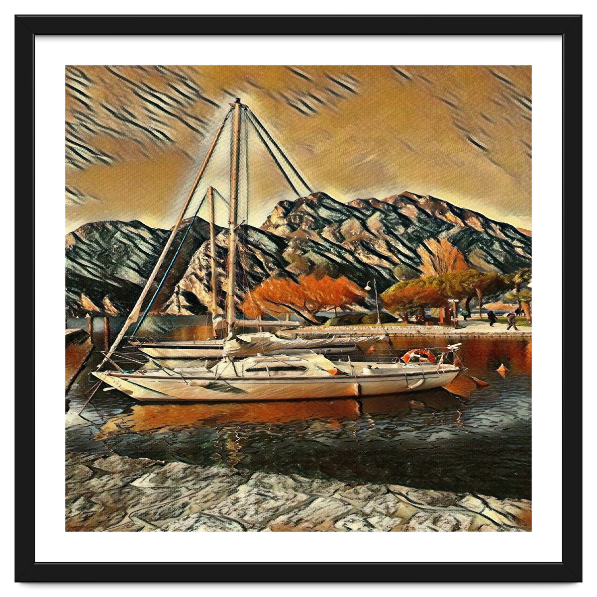 Art boats on Lake Garda, Italia