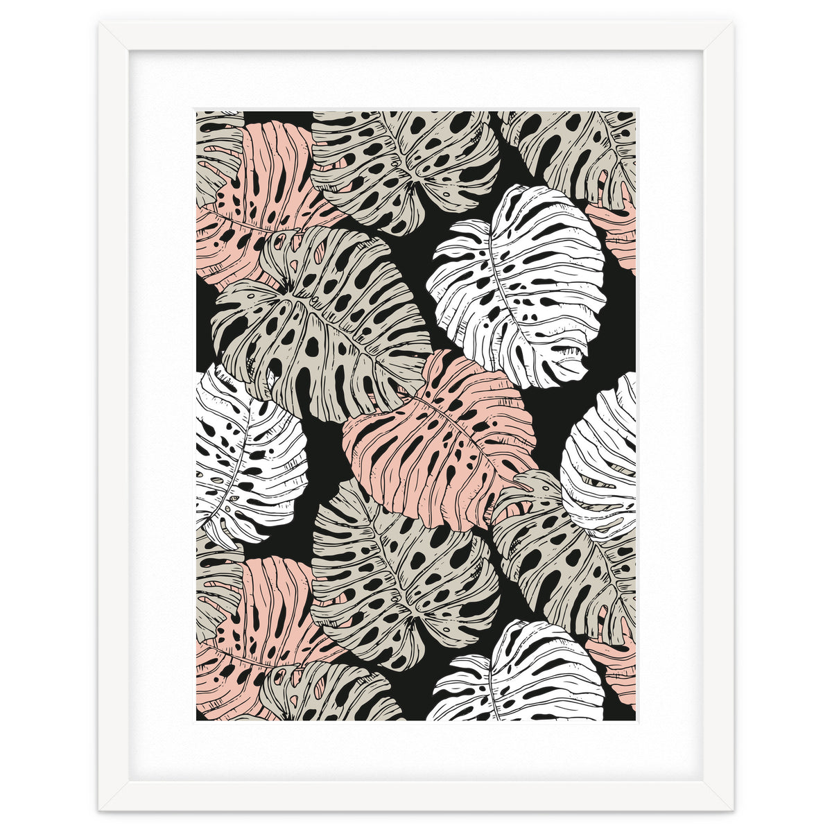 Monstera in the darkness of the jungle