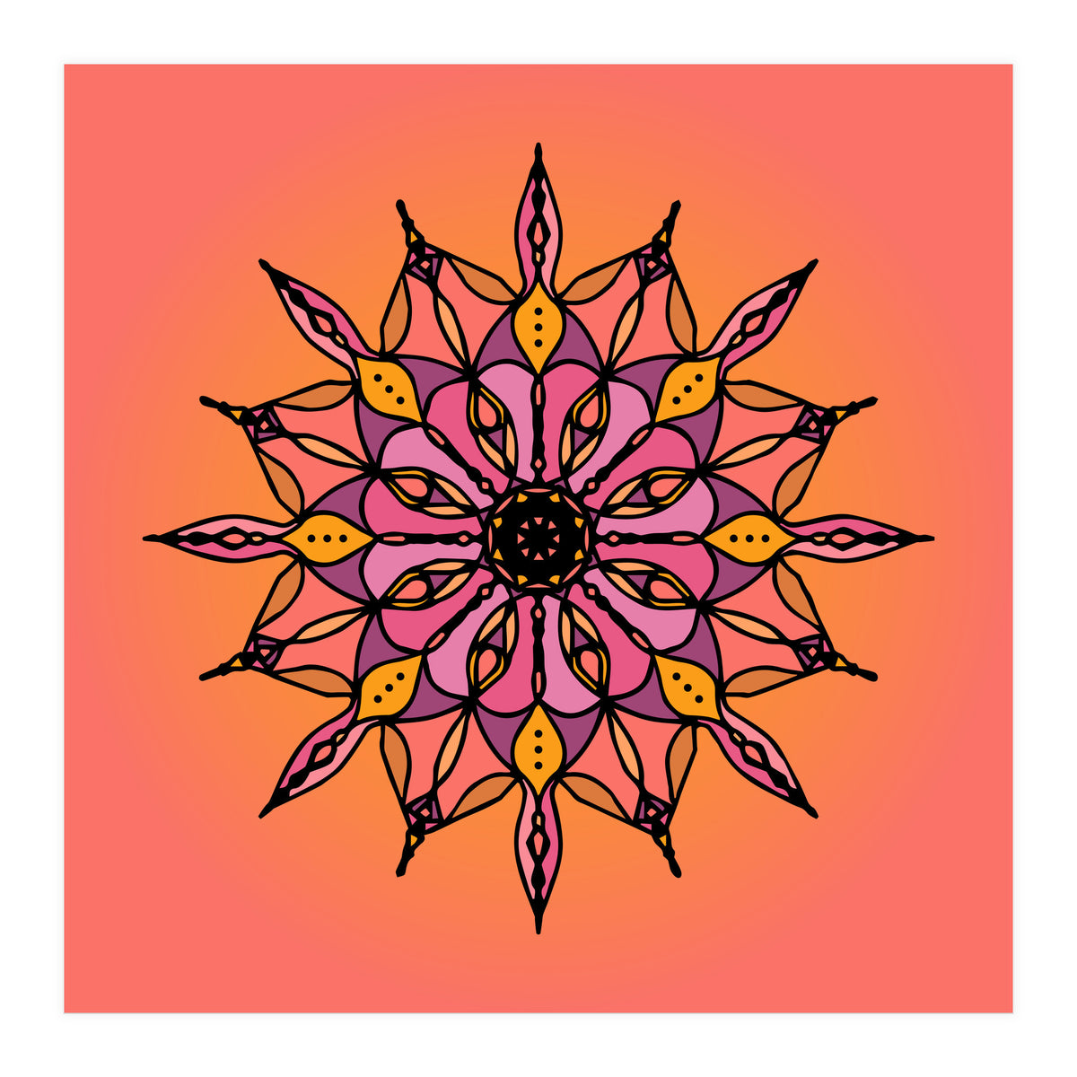 SUNSET CORAL MANDALA (Print Only)