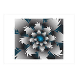 Seamless Blue 3D Floral (Print Only) thumbnail