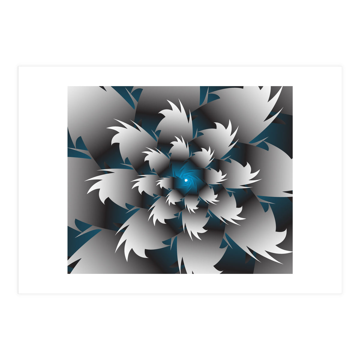 Seamless Blue 3D Floral (Print Only)