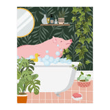 Pig Taking a Bubble Bath (Print Only) thumbnail