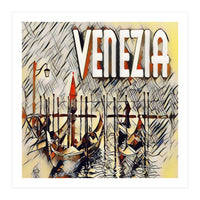 Venezia Vintage Art Gondolas sketch (Print Only)