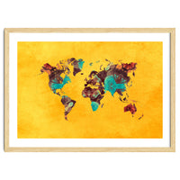 world map yellow art