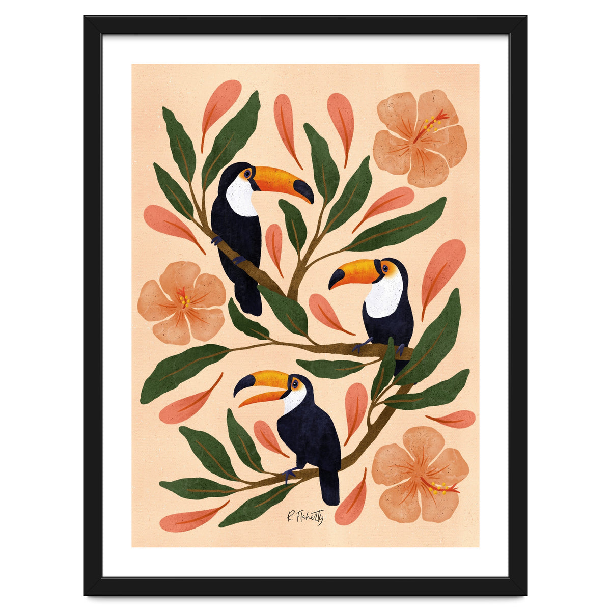 Toucans in the Hibiscus