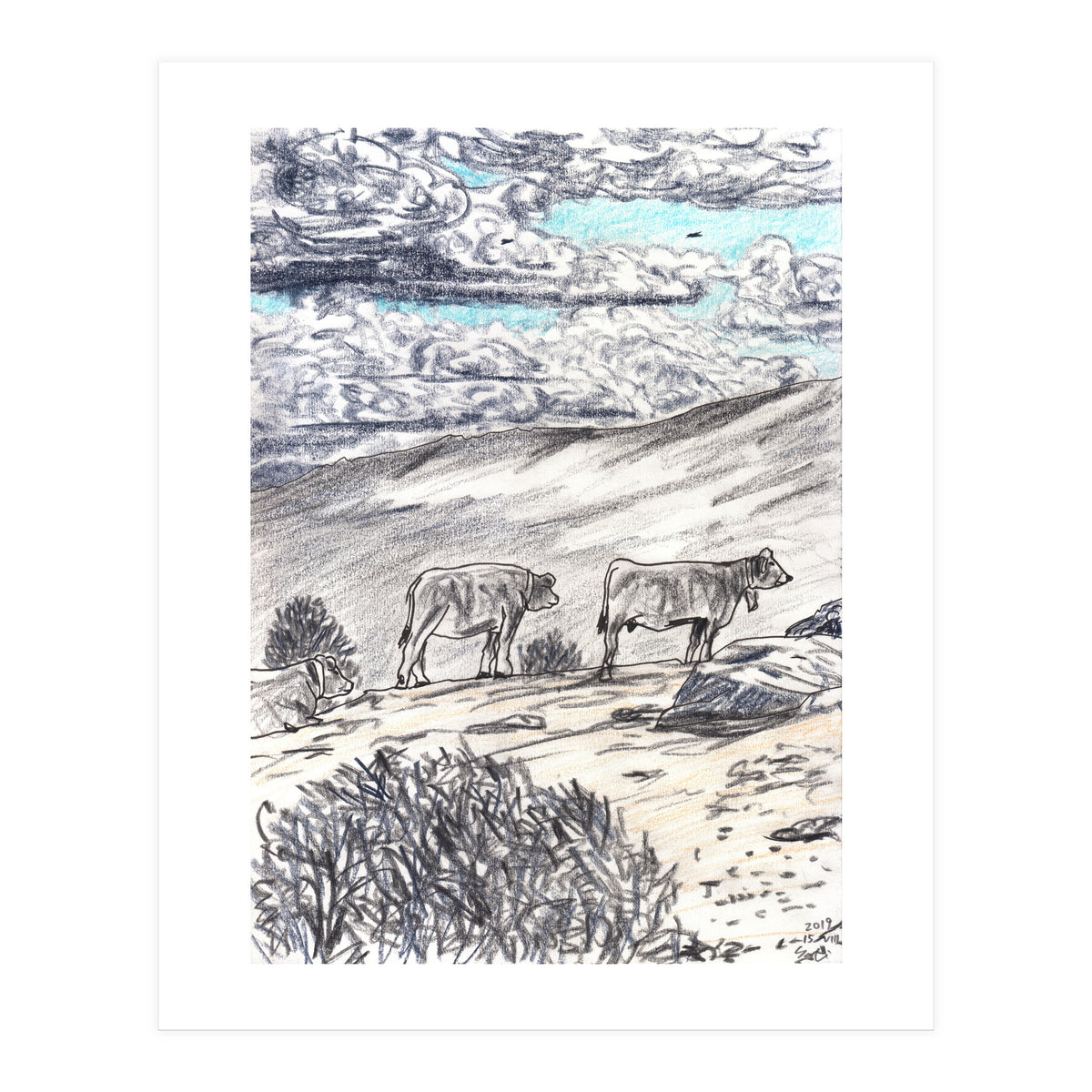 Clouds And Cattles (Print Only)