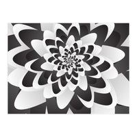 Mono Chrome Flower Spiral   (Print Only)