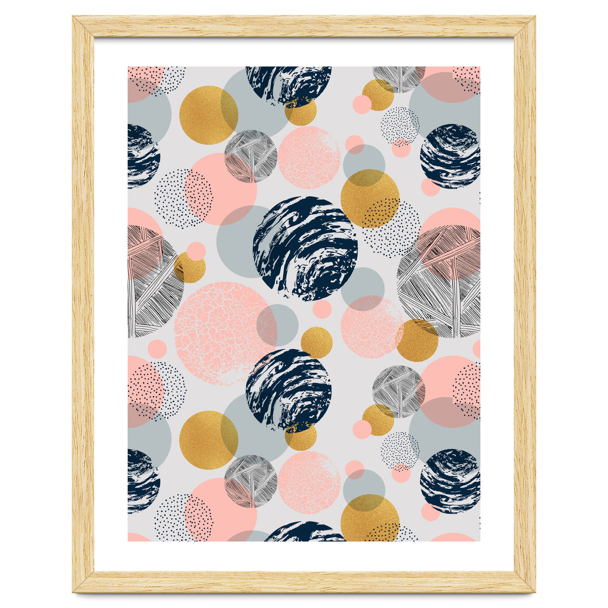 Pattern of abstract textured circles