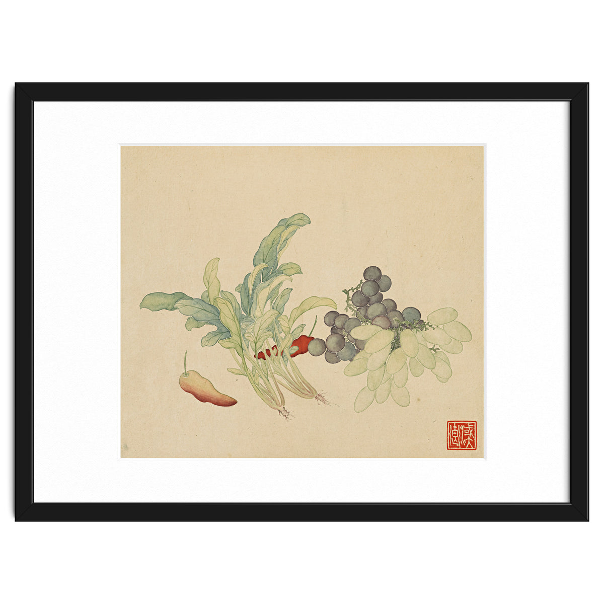 Wang Chengyu ~ Flowers And Vegetables, Vegetables, Fruits, Peppers, Millet Hot, Grapes, Spinach