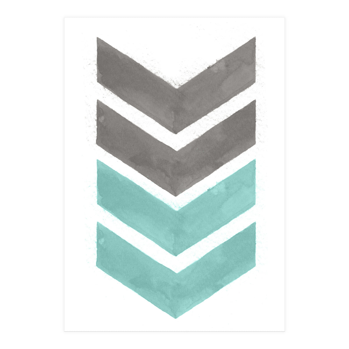 Mint Grey Chevron Print (Print Only)