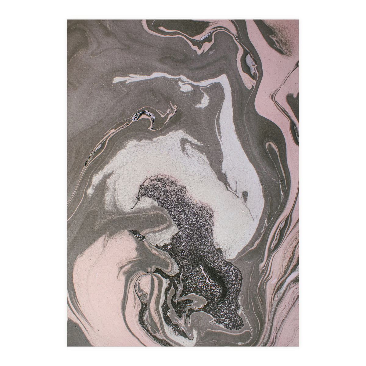 Pink and gray marbled paper  (Print Only)