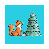 Cute Fox Christmas Tree (Print Only) thumbnail