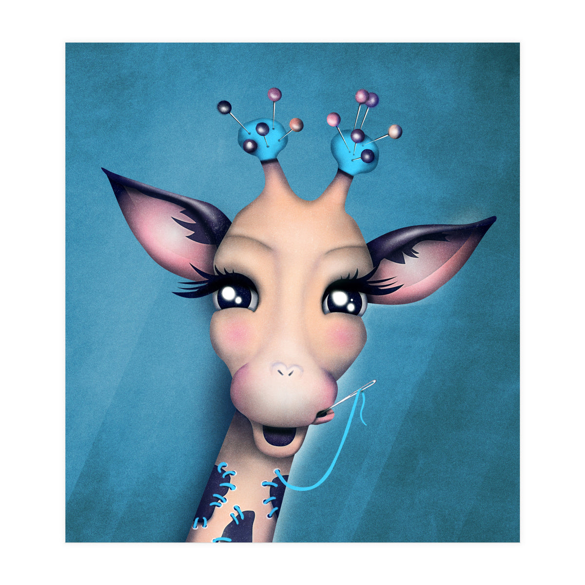 Pin Cushion Giraffe (Print Only)