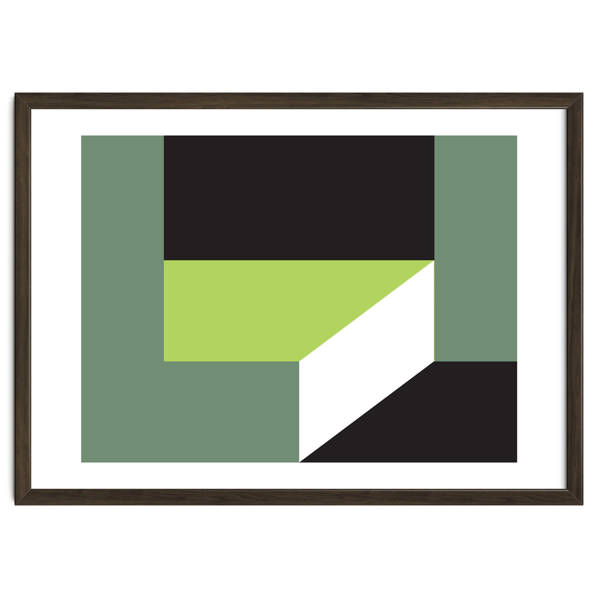 Geometric Shapes No. 83 - lime & grey