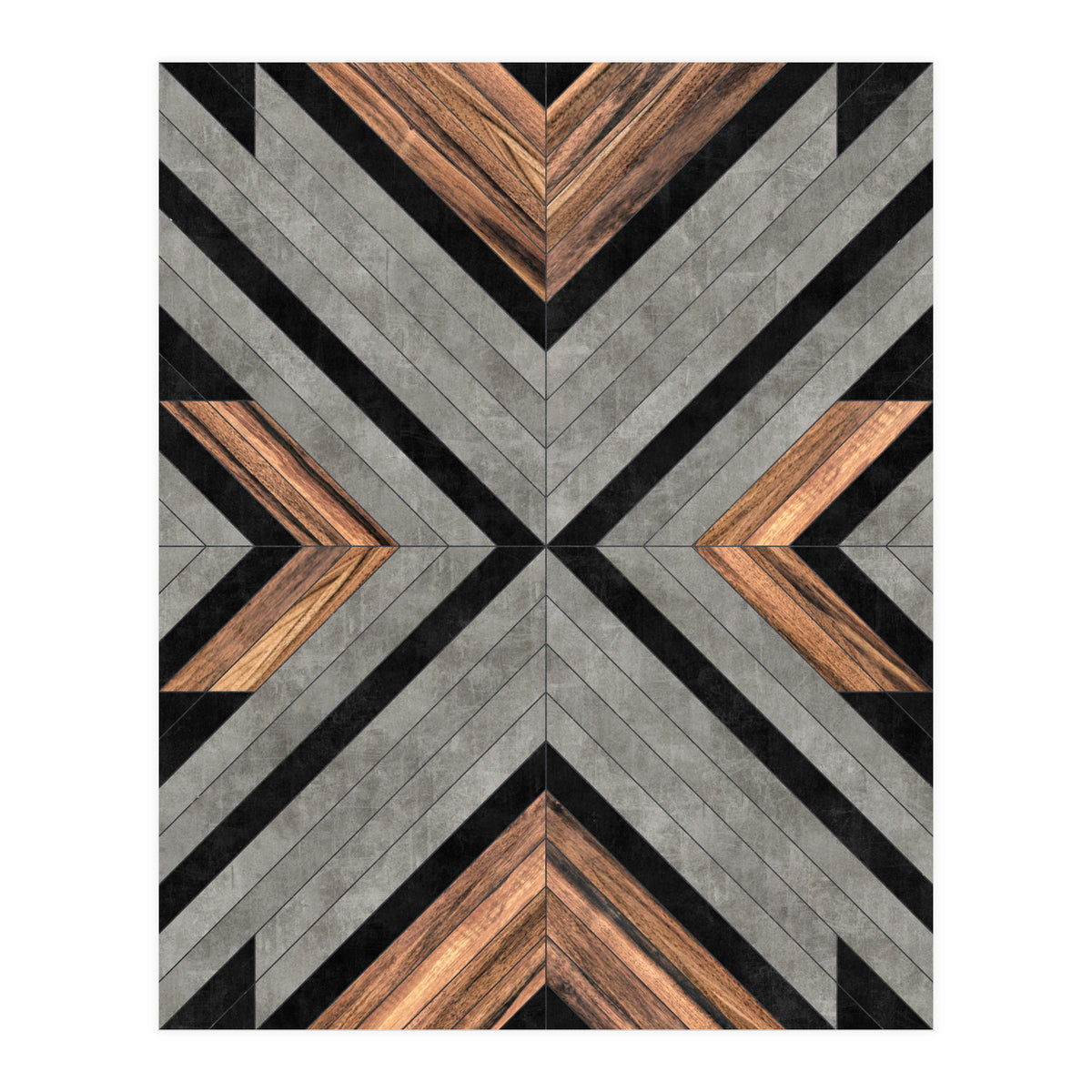 Urban Tribal Pattern No.2 - Concrete and Wood (Print Only)