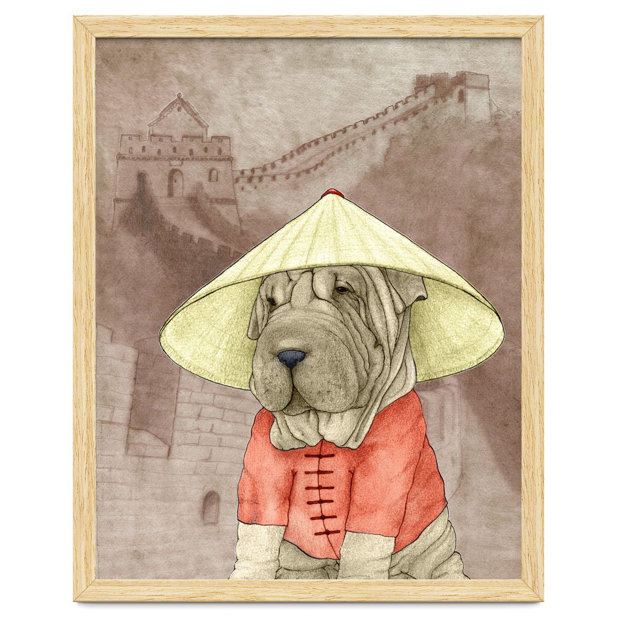 Sharpei With The Great Wall