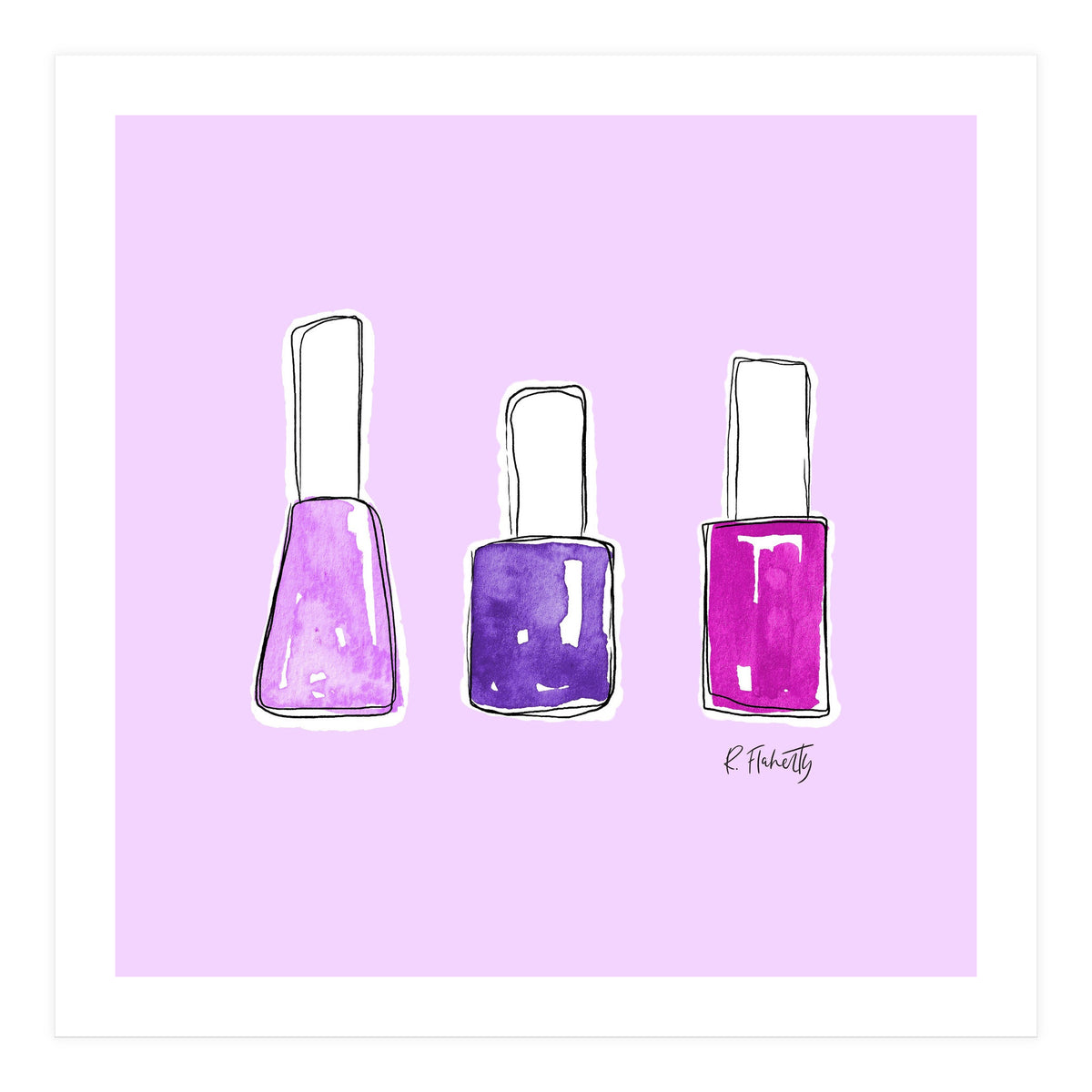 Nail Polish Watercolour | Purple (Print Only)