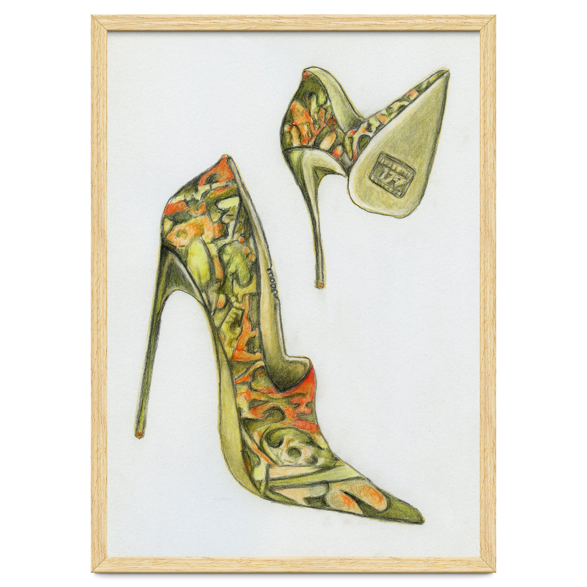 Green stiletto shoes