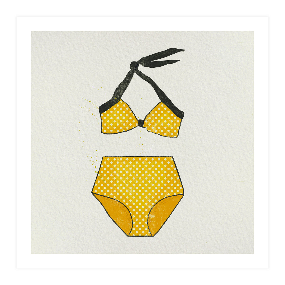 Yellow polka dot bikini (Print Only)