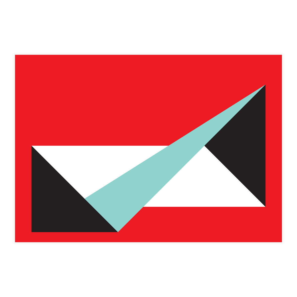 Geometric Shapes No. 49 -  teal, black & red (Print Only)