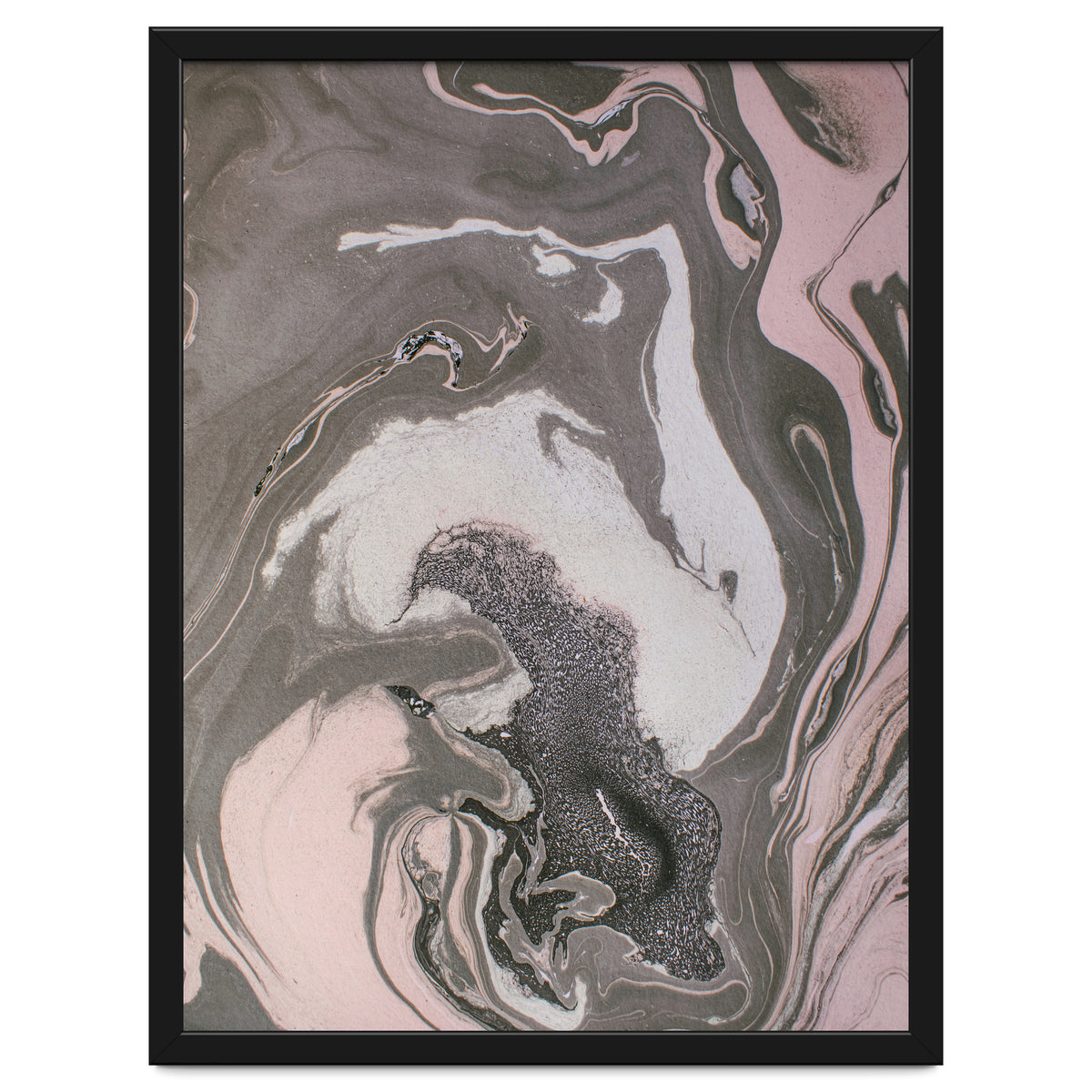 Pink and gray marbled paper