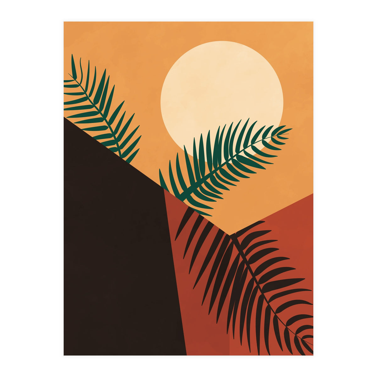 Bohemian Palm Tree Leaves (Print Only)