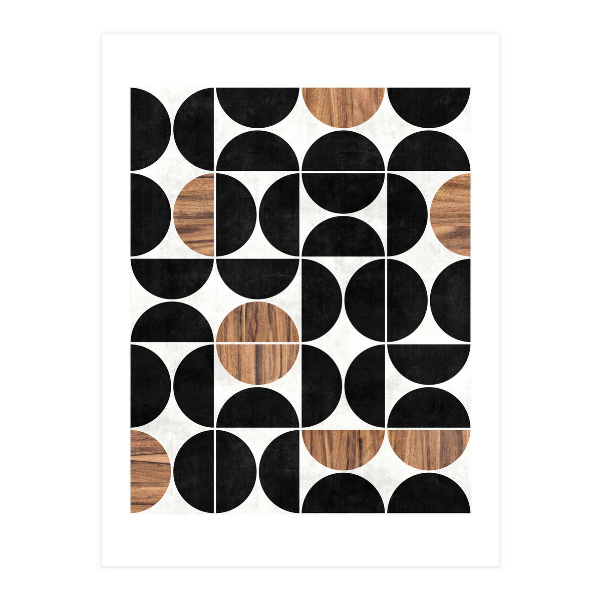 Mid-Century Modern Pattern No.1 - Concrete and Wood (Print Only)