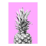 Black and White Pineapple Pink Background (Print Only) thumbnail
