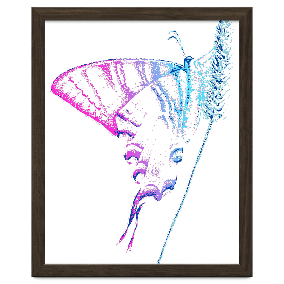 Swallowtail On Grass in Pinquoise