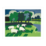 Sheep In A Field Impressionist Landscape (Print Only) thumbnail