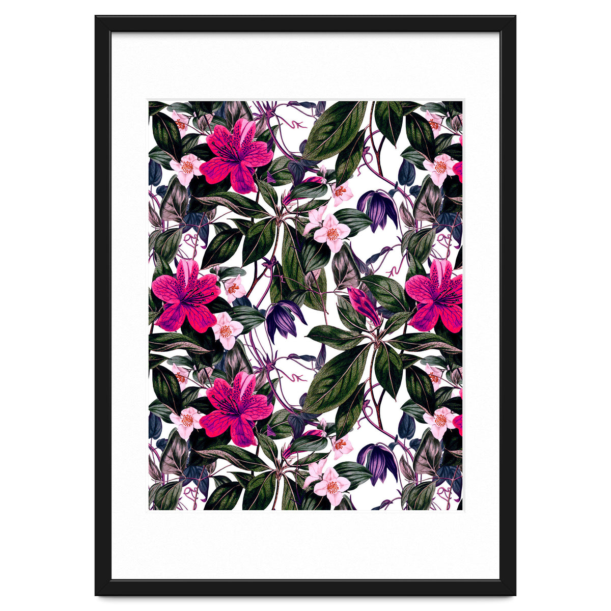 Pattern antique botanical flowers