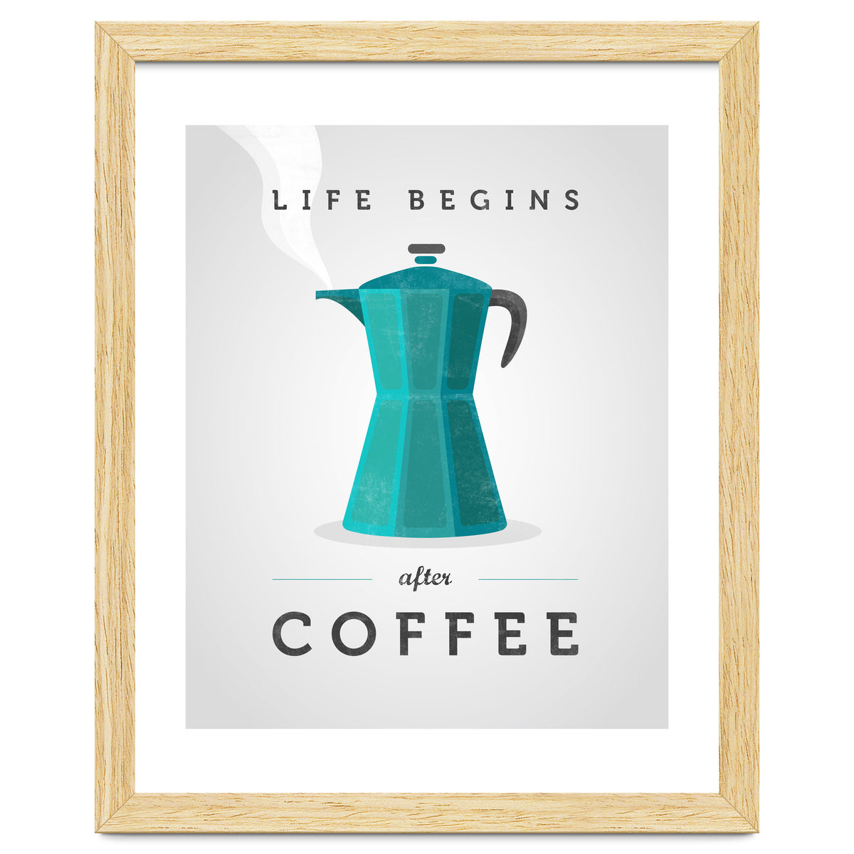 Life Begins After Coffee. Teal