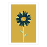 Scandinavian Folk Minimalist Flower Yellow Mustard (Print Only) thumbnail