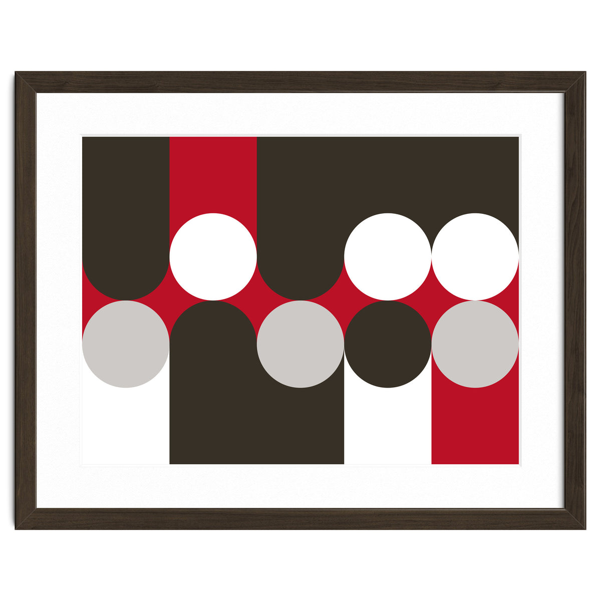 Geometric Shapes No. 33 - brown, red & white