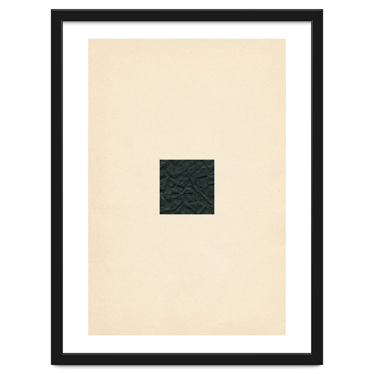 Minimal black square on beige