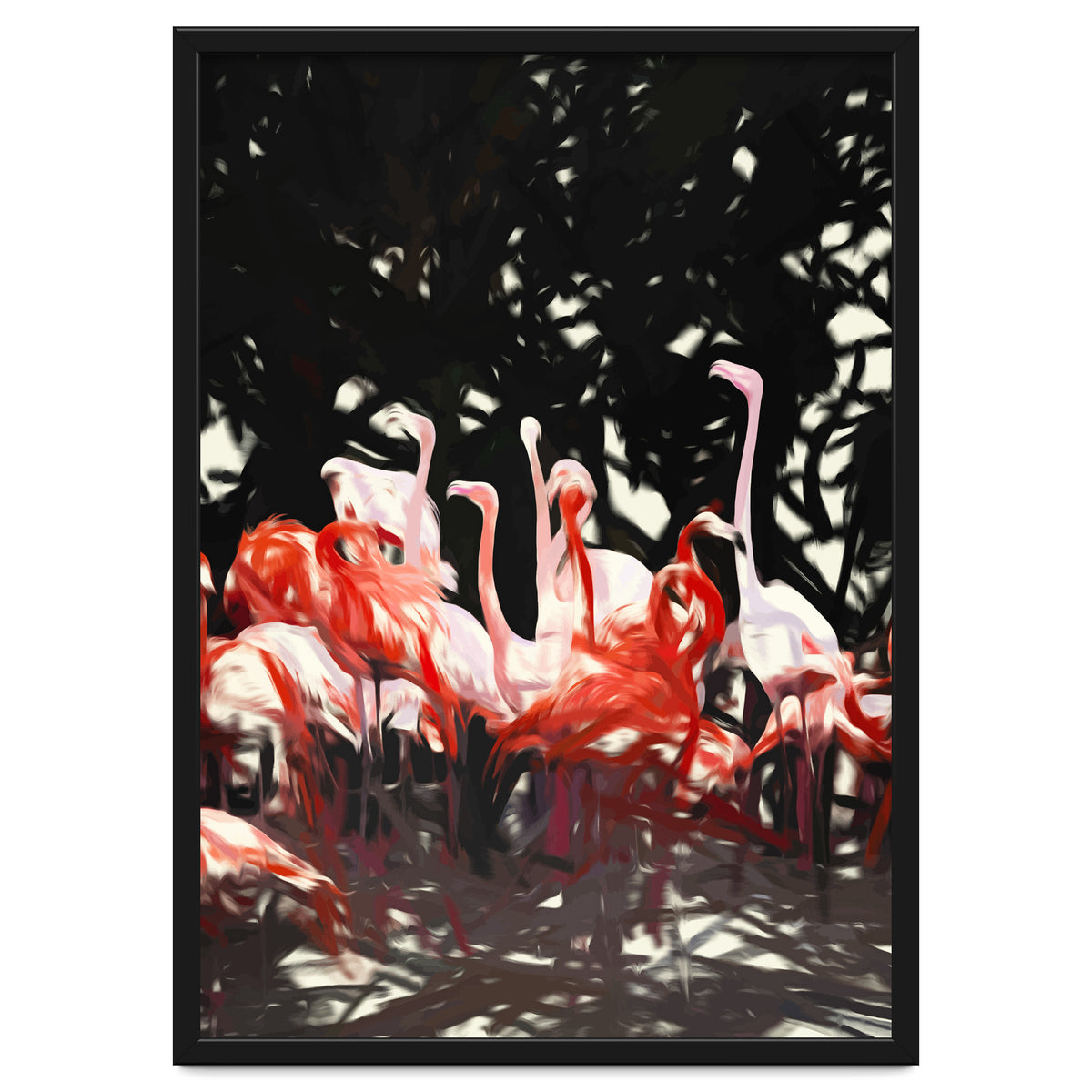 Flamingoes Under The Banyan Tree