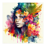 Watercolor Tropical Woman #17 (Print Only) thumbnail