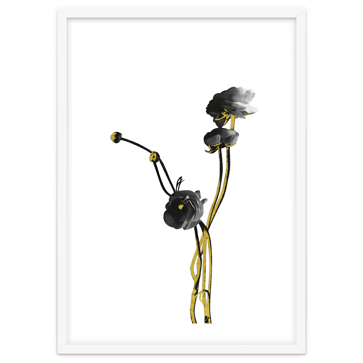 Flower Minimal Black And Gold 04