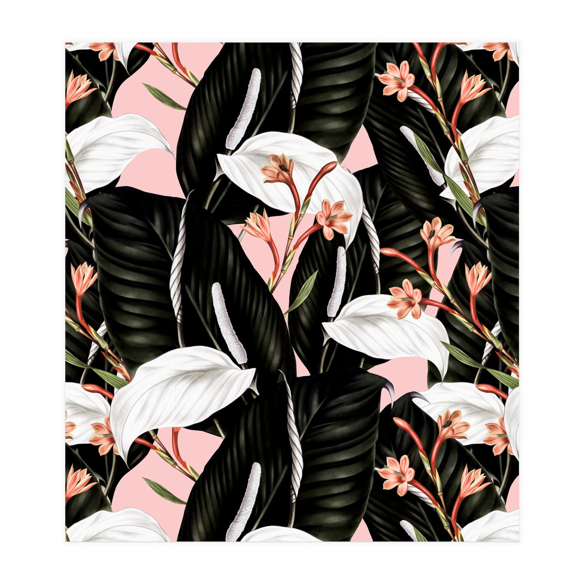 Flowery exotic botanical pink (Print Only)