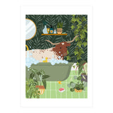 Texas Longhorn Bathing (Print Only) thumbnail