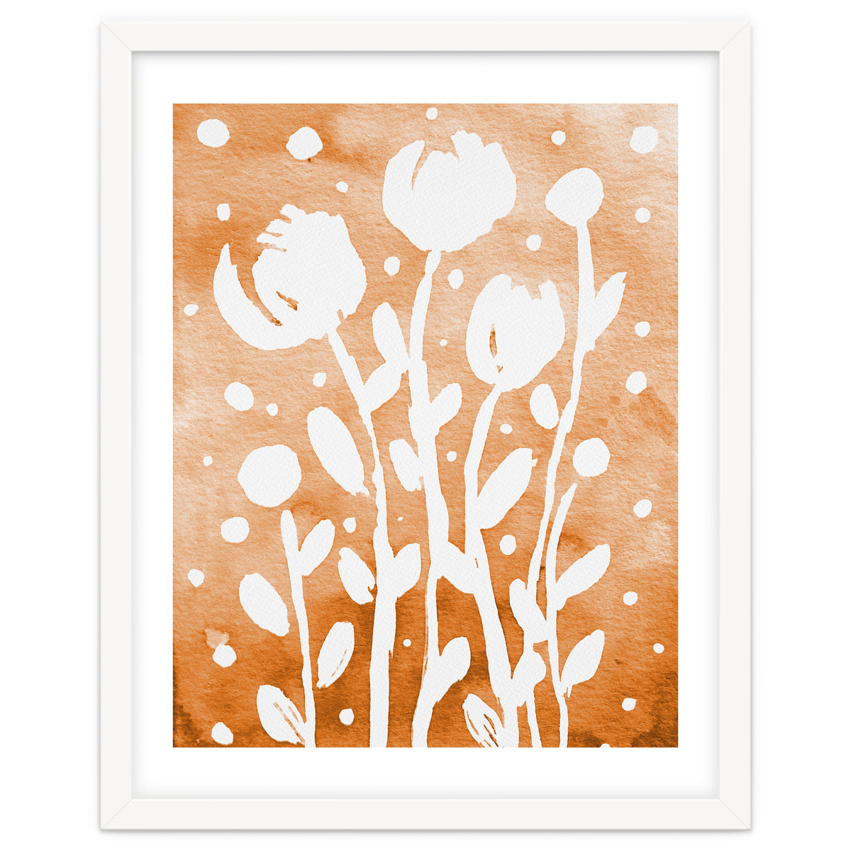 Abstract Flowers Orange