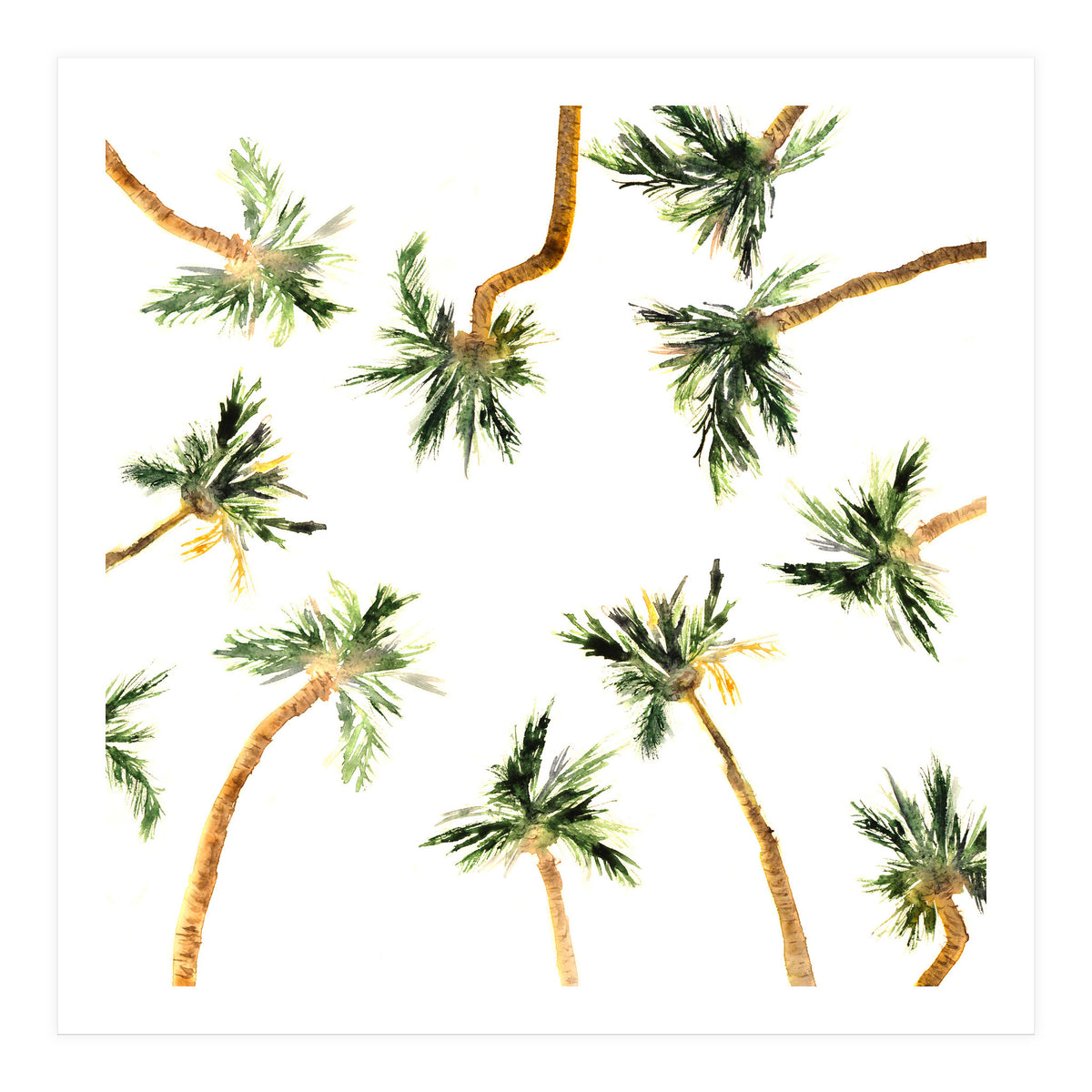 Under the coconut palms || watercolor (Print Only)