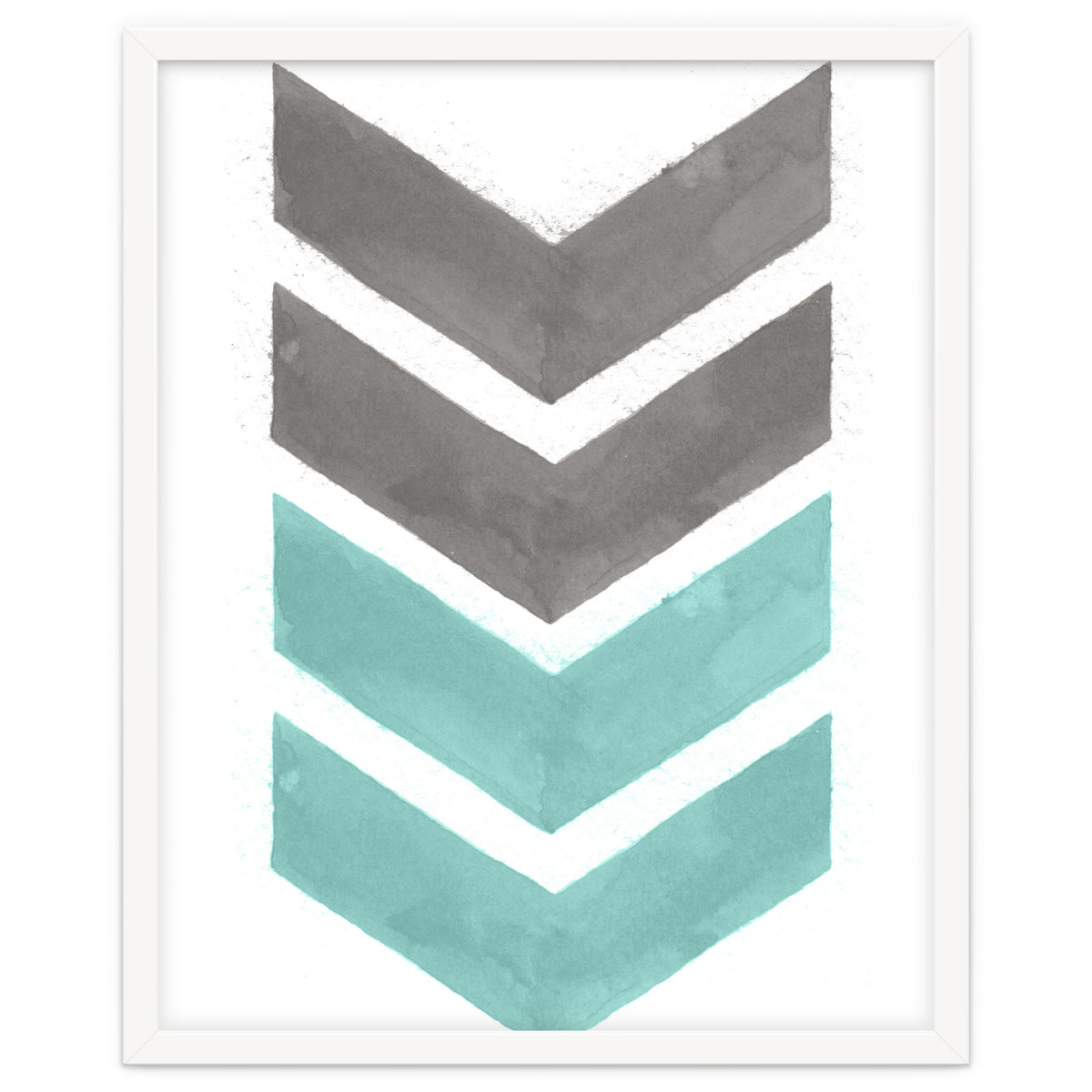 Mint Grey Chevron Print